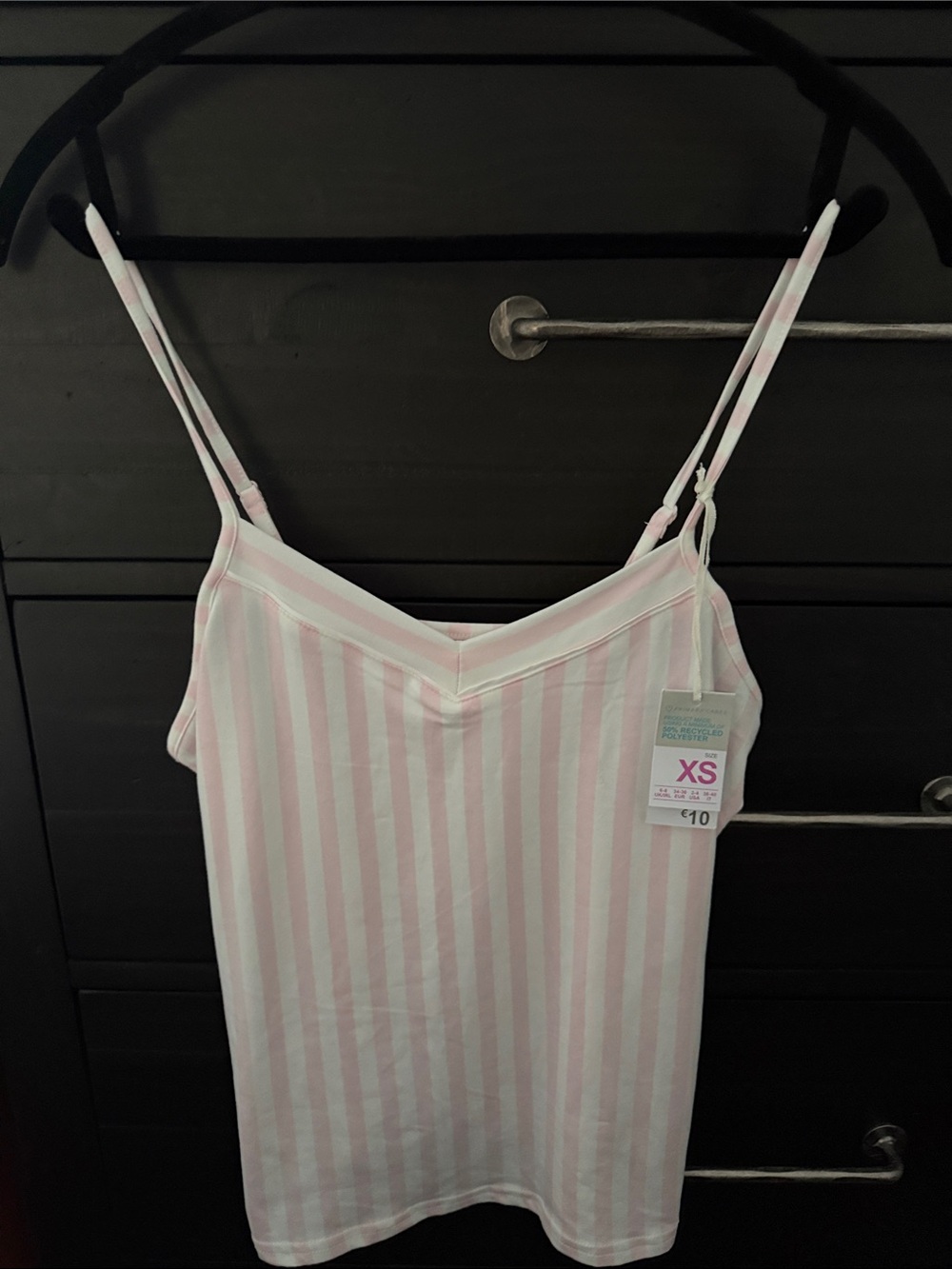 Pink & White Striped Spaghetti Strap Cami